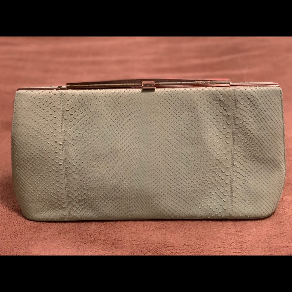 Fendi Python Frame Clutch - image 2